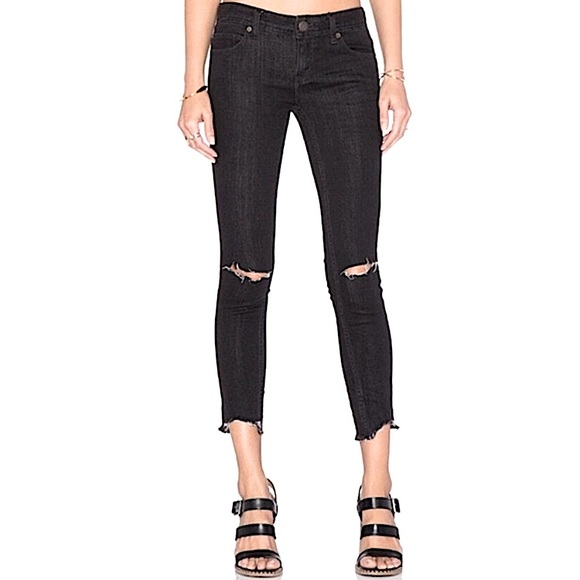 Free People Denim - Free People Distressed Raw Hem Jeans